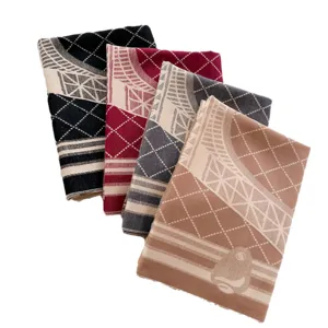 Verdickter Damen Kaschmir-Imitat Winterschal, eleganter geometrischer Druck warmer Mantel Schal.