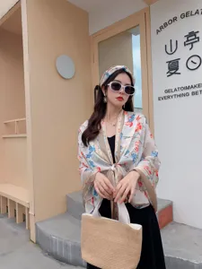 Floral print sun protection cardigan set for women, lightweight summer sweet style outfit.