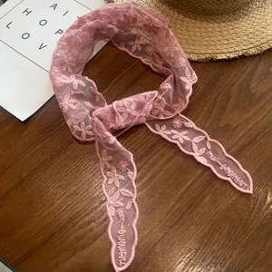 Rosa spitze blumen band kopftuch süßes hohles besticktes haarband vielseitiges styling zubehör
