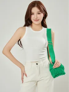 Womens Knit Crossbody Bag Casual Solid Color Bubble Texture Shoulder Bag Daily Commuting Fashion Tote Bag