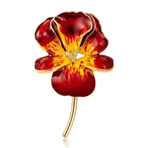 Broche de Flor de Iris de Esmalte Vintage Para Mujeres Aleación Aceite de Gota Corsage Botánico Pin Moda Vestido Traje Accesorio Joyería Regalo