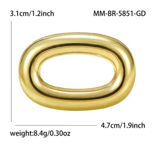 Gold stainless steel oval brooch fashion suit accessory elegant collar pin with sizes.