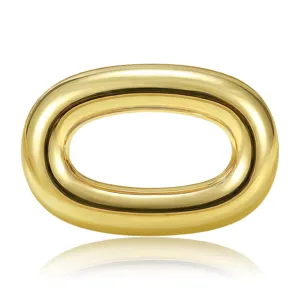 Minimalist Stainless Steel Double Oval Ring Brooch For Women Men Geometric Collar Pin Suit Jacket Vest Accessory Gold Silver Plated Lapel Pin Jewelry