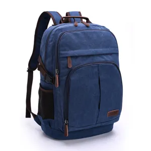 Multi-functional large capacity washed canvas backpack casual school computer travel bag