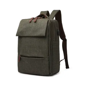 Zaino da viaggio impermeabile per laptop con porta di ricarica USB, borsa scolastica.