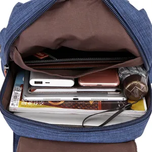 Waterproof multi-functional backpack showing large internal storage capacity for daily travel.