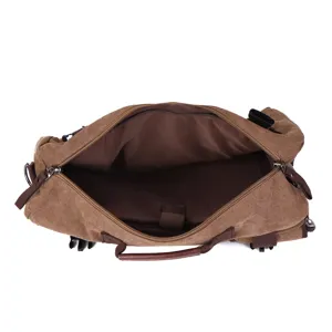 Vintage canvas backpack large capacity travel duffel bag multi-functional outdoor daypack