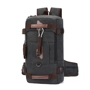 Vintage canvas backpack large capacity outdoor travel rucksack casual daypack for daily use