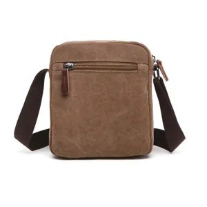 Casual canvas shoulder bag for women, versatile daily crossbody bag with zipper pocket and strap.