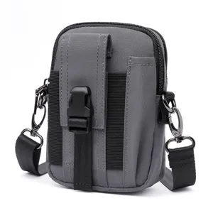 Men Casual Waterproof Polyester Shoulder Bag Multi Function Crossbody Bag Fashion Street Leisure Bag