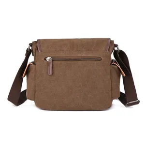 Borsa a Tracolla in Tela da Uomo Vintage Casual Messenger Bag Resistente Multi-Tasca Borsa a Spalla per Lavoro Esterno