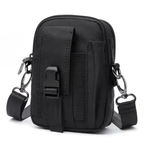 Waterproof tactical mini shoulder bag, versatile crossbody bag for men and everyday use.