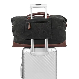 Vintage canvas travel duffel bag for men and women, large capacity weekend luggage bag.