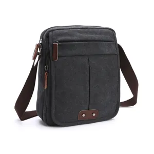 Vintage canvas messenger bag for men women casual crossbody shoulder bag travel book bag