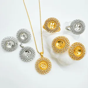 DIY Pearl Jewelry Blank Setting Accessories Pendant Ring And Earring Set Trendy New