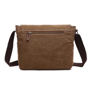 Men's casual canvas shoulder messenger bag, durable everyday crossbody bag for men.