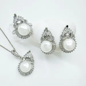 Luxus Kupfer Strass Flaschenkürbis Anhänger Ohrstecker Ring Für Damen Gold Silber Galvanisiert Süß Dekorativ Künstliche Perle Schmuckset Zubehör