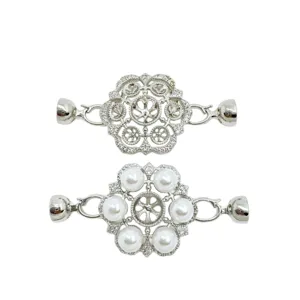 Fermoir aimanté argenté pour collier perle fabrication de bijoux accessoires DIY lot 2