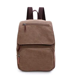 Unisex Canvas Backpack Casual Daypack Retro School Bookbag Lightweight Travel Rucksack For College Daily Use