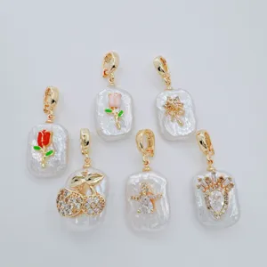 Barock Natur Süßwasser Perle Halskette Anhänger 18k Gold abnehmbarer Verschluss Schmuck
