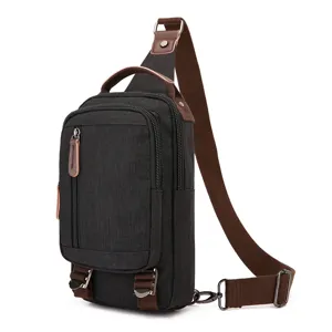 Men Waterproof Chest Bag Casual Sling Bag Fashion Crossbody Bag Travel Polyester Shoulder Bag For Men