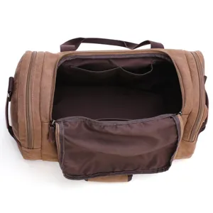 Vintage Canvas Travel Bag Large Capacity Waterproof Travel Duffle Bag Casual Shoulder Crossbody Luggage Bag For Unisex