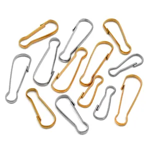 Stainless steel gourd clips set, golden and silver metal snap hooks for DIY crafts.
