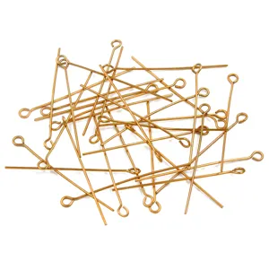 Tiges à œil dorées pour fabrication de bijoux DIY loisirs créatifs perles métal lot