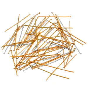 Stainless Steel T-Head Pins For DIY Jewelry Making Gold Silver Color Metal Headpins Findings For Earrings Necklaces Bracelets Beading Supplies