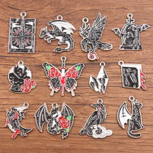 Pendents en émail alliage Halloween gothique accessoires fabrication bijoux effrayants