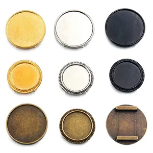 Runde Metallbasis Schalen Rohling Set für DIY Armband Schmuckherstellung Zubehör.