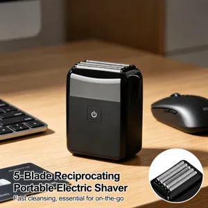 Portable Electric Shaver For Men Five Floating Heads Wet And Dry Rechargeable Waterproof Cordless Beard Trimmer Grooming Tool