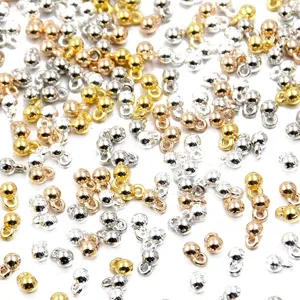 DIY Legierung Schmuck Zubehör runde Ösen Perlen mehrfarbig Metall Anhänger lose Perlen