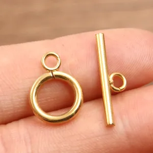 Stainless steel gold OT toggle clasps round smooth DIY jewelry making necklace bracelet findings