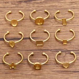 Roestvrij staal verstelbare ring blanks tray instellingen voor DIY sieraden detail.