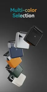 Close-up detail of portable mini electric shaver in multiple color options, sleek design.