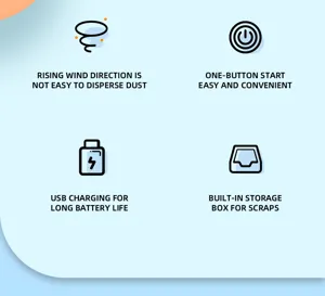 Portable desktop mini vacuum cleaner feature infographic showing convenient cleaning.