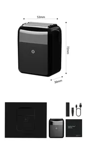 Portable mini electric shaver for men, compact reciprocating foil beard shaver with USB charging.