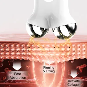 Microcurrent facial massager device for skin lifting, firming and deep product absorption.