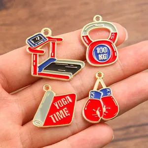 Legering fitness bedels geëmailleerde hangers yogamat bokshandschoenen sieraden maken doehetzelf