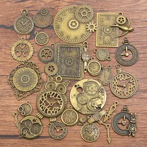 Antikbronze Legierung Zahnrad Uhr Charms Anhänger für DIY Schmuckherstellung und Handydekoration.