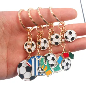Portachiavi con ciondoli a tema calcio in lega souvenir della Coppa del Mondo per tifosi
