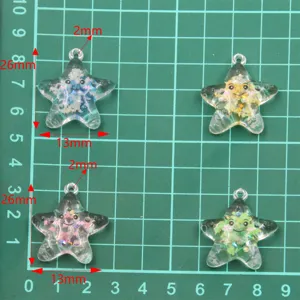 Pendentif étoile en résine transparente et accessoires de bijoux DIY avec détails de taille