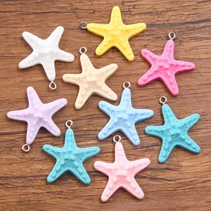 DIY ciondoli stella marina in resina colorata per bigiotteria, custodia telefono e accessori borsa.