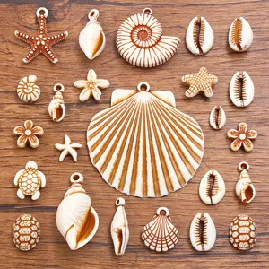 Acrylic Ocean Charm Beads Simulation Starfish Conch Seashell Pendants Craft Jewelry Findings DIY Bracelet Material