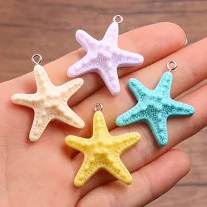 ciondoli colorati in resina a forma di stella marina 27x32mm per accessori gioielli DIY