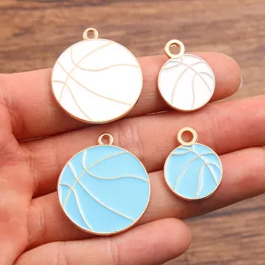 Enamel basketball charms alloy pendant jewelry accessories DIY handmade crafting supply parts