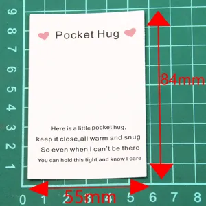 Pocket hug token greeting card small message card gift for friends family 55x84mm