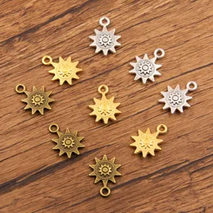 Steampunk Zahnrad Sonne Charms Zinklegierung Doppelseitige Solar Anhänger Komponenten Für DIY Schmuckherstellung Bastelzubehör