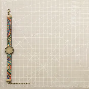 DIY Paisley PU Leder Armband Rohling Fassung Vintage Bronze Legierung Schmuck Zubehör